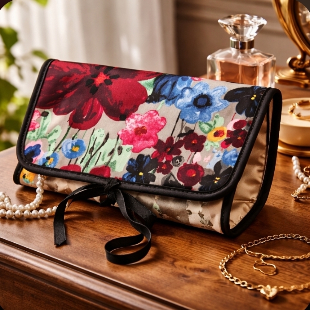Thirty-One Floral Cosmetic Bag - Red, Blue, Pink - Picture 10 of 10
